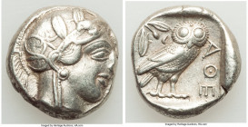 ATTICA. Athens. Ca. 440-404 BC. AR tetradrachm (24mm, 17.18 gm, 12h). XF. Mid-mass coinage issue. Head of Athena right, wearing earring, necklace, and...