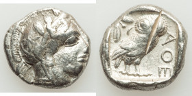 ATTICA. Athens. Ca. 440-404 BC. AR tetradrachm (25mm, 17.04 gm, 8h). Choice Fine, test cut. Mid-mass coinage issue. Head of Athena right, wearing earr...