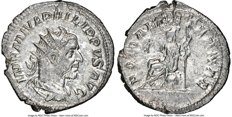 Philip I (AD 244-249). AR antoninianus (22mm, 3.91 gm, 6h). NGC Choice AU 3/5 - ...