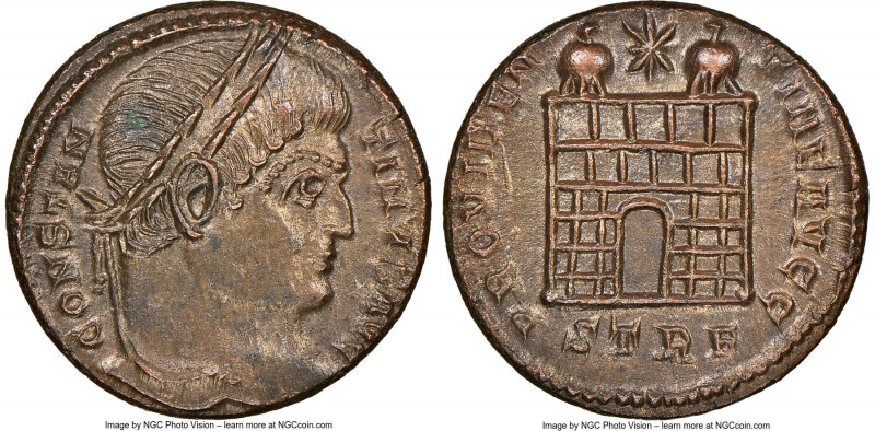 Constantine I the Great (AD 307-337). AE3 or BI nummus (18mm, 7h). NGC MS. Trier...