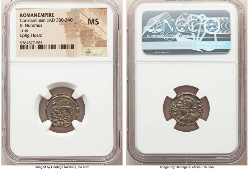 Constantinople Commemorative (ca. AD 330-340). AE3 or BI nummus (18mm, 11h). NGC...