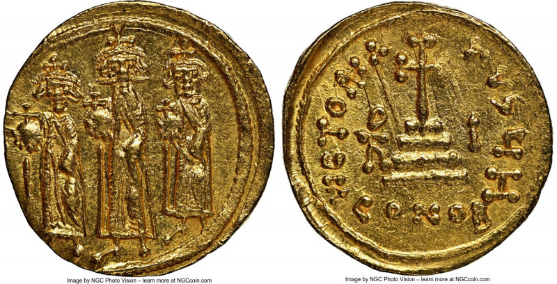 Heraclius (AD 610-641), with Heraclius Constantine and Heraclonas. AV solidus (2...