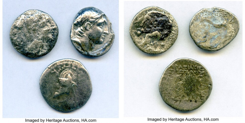 ANCIENT LOTS. Greek. Mixed. Lot of three (3) AR issues. Fine-VF, edge chip, corr...