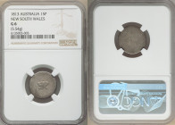 New South Wales. British Colony 15 Pence (Dump) 1813 G6 NGC, KM1.1. 5.54gm. The first coin struck in and for Australia, made from a cut Spanish Coloni...
