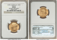 Victoria gold "Shield" Sovereign 1878-S AU58 NGC, Sydney mint, KM6. Recovered from the Douro shipwreck, which sank in a collision off the coast of Spa...