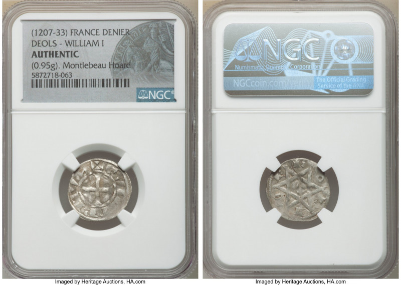 Deols. William I 3-Piece Lot of Certified Deniers ND (1207-1233) Authentic NGC, ...