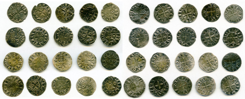 20-Piece Lot of Uncertified Assorted Deniers ND (12th-13th Century) VF, Includes...