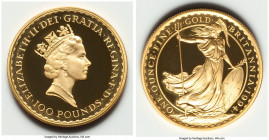 Elizabeth II 4-Piece gold "Britannia" Proof Set 1994, 1) 10 Pounds, KM950a 2) 25 Pounds, KM951a 3) 50 Pounds, KM952a 4) 100 Pounds, KM953a KM-PS90. Mi...