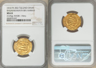 Tulunid. Khumarawayh b. Ahmed (AH 270-282 / AD 884-896) gold Dinar AH 281 (AD 894/895) MS63 NGC, Halab mint, A-664.3, Bernardi-2136b (R). 3.65gm. Misl...