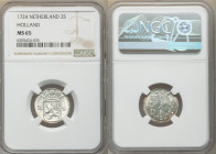 Holland. Provincial 2 Stuivers 1724 MS65 NGC, KM48. Full strike with mint bloom. 

HID09801242017

© 2020 Heritage Auctions | All Rights Reserved