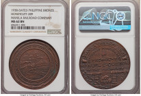 "Manila Railroad Company" bronze Medal 1938-Dated MS62 Brown NGC, Honeycutt-289. By C.Z. MANILA RAILROAD COMPANY OF THE PHILIPPINE ISLANDS around came...