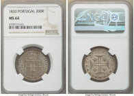 João VI 200 Reis 1820 MS64 NGC, Lisbon mint, KM357. Taupe-gray toning, subdued luster. 

HID09801242017

© 2020 Heritage Auctions | All Rights Res...