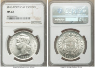 Republic Escudo 1916 MS63 NGC, KM564. Blast white and conservatively graded. 

HID09801242017

© 2020 Heritage Auctions | All Rights Reserved