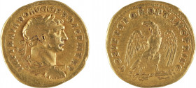 TRAJAN
Aureus
A/ Tête de Trajan lauré à droite
R/ Aigle tourné vers la gauche
108-108 après J.-C.
Or 7.24 gr
Estimation: 1000/1200 EUR