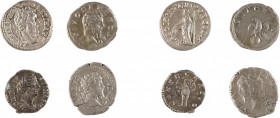 EMPIRE ROMAIN
Ensemble de quatre monnaies comprenant :
FAUSTINE JUNIOR
Denier
A/ Tête de Faustine à droite
R/ Paon de face
176-180 après J.-C.
...