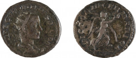HERENNIUS ETRUSCUS
Antoninien
A/ Buste radié à droite
R/ Victoire marchant à droite
251 après J.-C.
Argent 4.06 gr
Estimation: 80/100 EUR