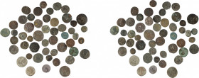MONDE ANTIQUE
Ensemble de 50 monnaies en bronze essentiellement Provinciales romaines, monde grec, et antiquité tardive
Faible état
Estimation: 150...