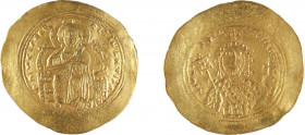 CONSTANTIN IX MONOMACHUS
Histamenon
A/ Christ en majesté
R/ Buste de Constantin IX de face
1042-1055
Or 4.37 gr
Estimation: 250/300 EUR