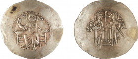 JEAN II COMNENE
Trachy
A/ Christ trônant de face
R/ Jean II et St Georges
1118-1143
Electrum 4.52 gr
Estimation: 130/150 EUR