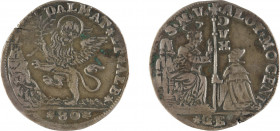 VENISE
Alvise II Mocenigo
A/ St Marc assis sur un trône, bénissant le doge
R/ Lion
1700-1709
Argent 11.40 gr
Estimation: 50/60 EUR