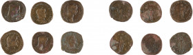 EMPIRE ROMAINE
Lot de six sesterces d’Alexandre Severe, Maximinus, et Gordien III, revers variés
Bon ou très bon état
Estimation: 250/300 EUR