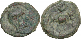 Hispania. Castulo. AE Semis, 2nd century BC. SNG Cop. 213-216. AE. 9.77 g. 24.00 mm. Green patina. About VF.