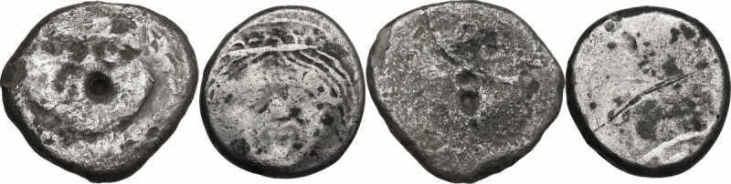 Greek Italy. Etruria, Populonia. Lot of 2 AR 20 Asses, 211-200 BC. HN Italy 152....