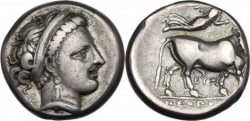 Greek Italy. Central and Southern Campania, Neapolis. AR Didrachm, 275-250 BC. Cf. HGC 1 454 (head left and other letters); Cf. HN Italy 586 (head lef...