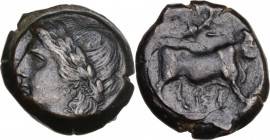 Greek Italy. Central and Southern Campania, Neapolis. AE 18 mm, 275-250 BC. HGC 1 474; HN Italy 589. AE. 6.49 g. 18.00 mm. Good VF/VF.
