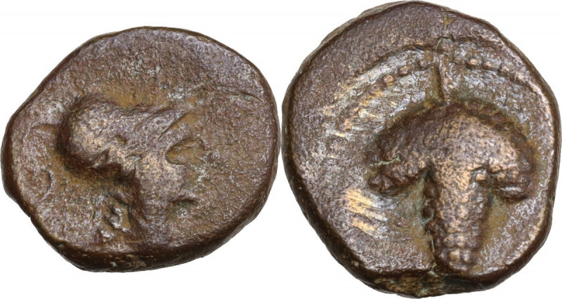 Greek Italy. Northern Apulia, Arpi. AE 15 mm. c. 215-212 BC. HN Italy 650. AE. 3...