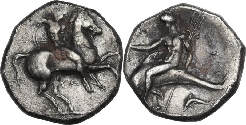 Greek Italy. Southern Apulia, Tarentum. AR Nomos, 332-302 BC. Vlasto 605; HGC 1 ...