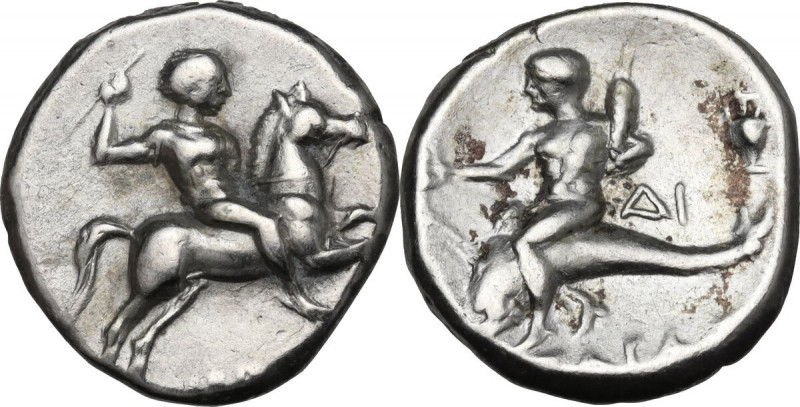 Greek Italy. Southern Apulia, Tarentum. AR Stater, 275-235 BC. HN Italy 1040; Vl...