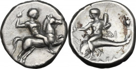 Greek Italy. Southern Apulia, Tarentum. AR Stater, 275-235 BC. HN Italy 1040; Vlasto 904. AR. 6.49 g. 20.00 mm. VF.