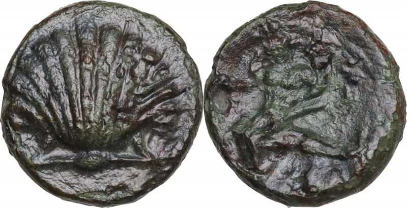 Greek Italy. Southern Apulia, Tarentum. AE 13 mm, 275-200 BC. HGC 1 940; HN Ital...