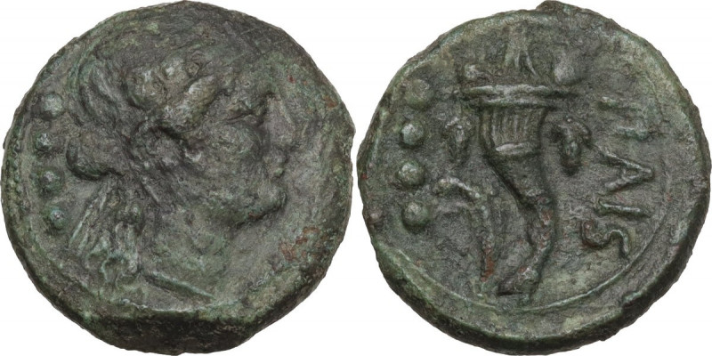 Greek Italy. Northern Lucania, Poseidonia-Paestum. AE Triens, 264-241 BC. HN Ita...
