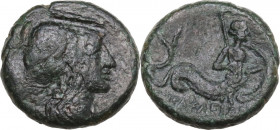 Greek Italy. Southern Lucania, Heraclea. AE 12.5 mm, c. 280-150 BC. HN Italy 1437; HGC 1 1015; Van Keuren 144. AE. 2.22 g. 12.50 mm. RR. Very rare. VF...
