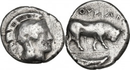 Greek Italy. Southern Lucania, Thurium. AR Stater, 443-400 BC. HGC 1 1258; HN Italy 1761. AR. 7.50 g. 21.00 mm. Good F/VF.