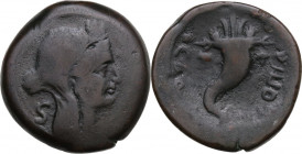 Greek Italy. Southern Lucania, Copia. AE Semis, c. 193-150 BC. HN Italy 1936; SNG Cop. 1519. AE. 5.77 g. 19.50 mm. R. About VF.