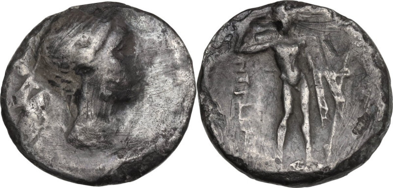 Greek Italy. Bruttium, The Brettii. AR Drachm, 216-214 BC. HGC 1 1356; HN Italy ...