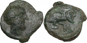 Sicily. Agyrion. AE 21 mm, c. 355-339 BC. HGC 2 56; CNS I 6-7. AE. 6.46 g. 21.00 mm. Scarce. Nice turquoise green patina. Good F.
