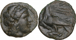 Sicily. Akragas. AE 19 mm, 275-240 BC. CNS I 127. AE. 3.31 g. 19.00 mm. Olive green patina. VF/About VF.