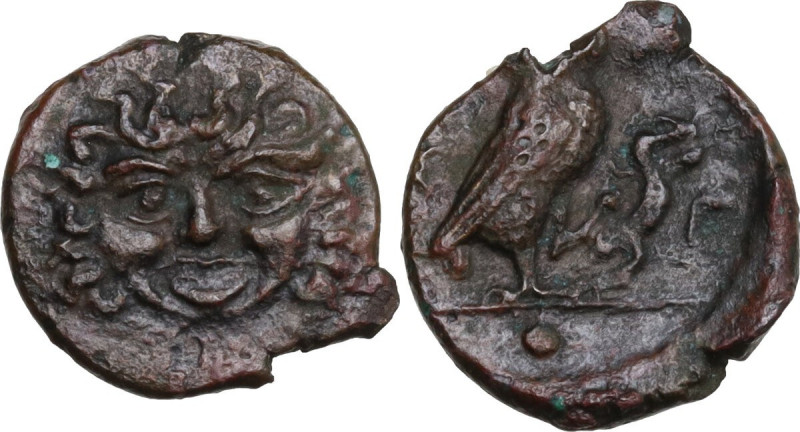 Sicily. Kamarina. AE Onkia, 425-405 BC. CNS III 7; HGC 2 552. AE. 1.06 g. 13.00 ...