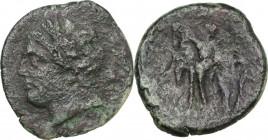 Sicily. Messana. The Mamertinoi. AE Pentonkion, 220-200 BC. CNS I 25. AE. 9.98 g. 27.00 mm. Dark green patina. F.