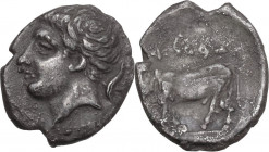 Sicily. Panormos as Ziz. AR Litra, c. 409-380 BC. Cf. Jenkins 12 var. (swastika on obv.). Cf. HGC 2, 1050 var. (hemilitra, legend). AR. 0.61 g. 10.50 ...