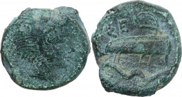 Sicily. Selinos. AE 16 mm, c. 412-409 BC. HGC 2 1238; CNS I 11. AE. 4.12 g. 16.20 mm. R. Nice turquoise green patina. Good VF.