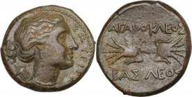 Sicily. Syracuse. Agathokles (317-289 BC). AE 22 mm. CNS II 142. AE. 8.66 g. 22.00 mm. Light brown patina. About EF.