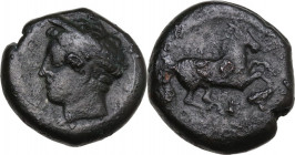 Punic Sicily. AE 16 mm, late 4th-early 3rd century BC. SNG Cop. 95. AE. 5.11 g. 16.00 mm. About VF.