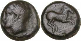Punic Sicily. AE 14 mm, 400-350 BC. SNG Cop. 96. AE. 4.95 g. 14.00 mm. About VF.