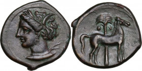 Punic Sardinia. AE Unit, c. 360-330 BC. Lulliri pl. 1, 13; SNG Cop. 109/115. AE. 3.03 g. 17.50 mm. A choice example. About EF.