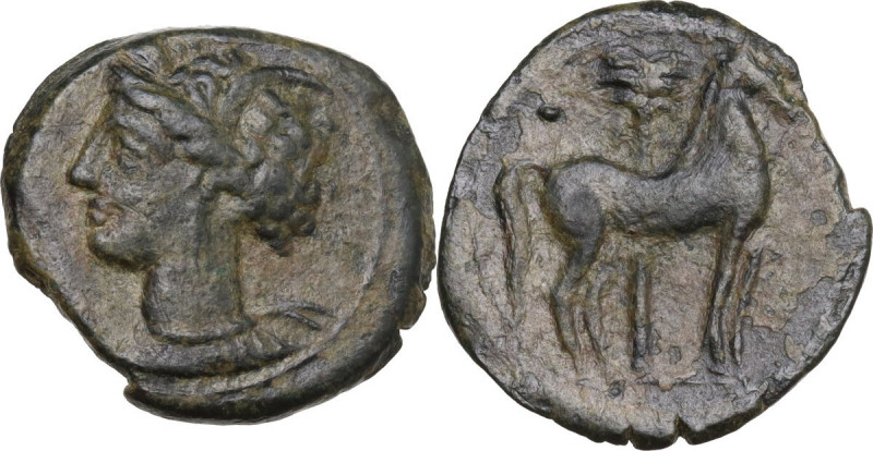 Punic Sardinia. AE 16.5 mm. Circa 375/50-340/25 BC. Uncertain mint in Sicily or ...